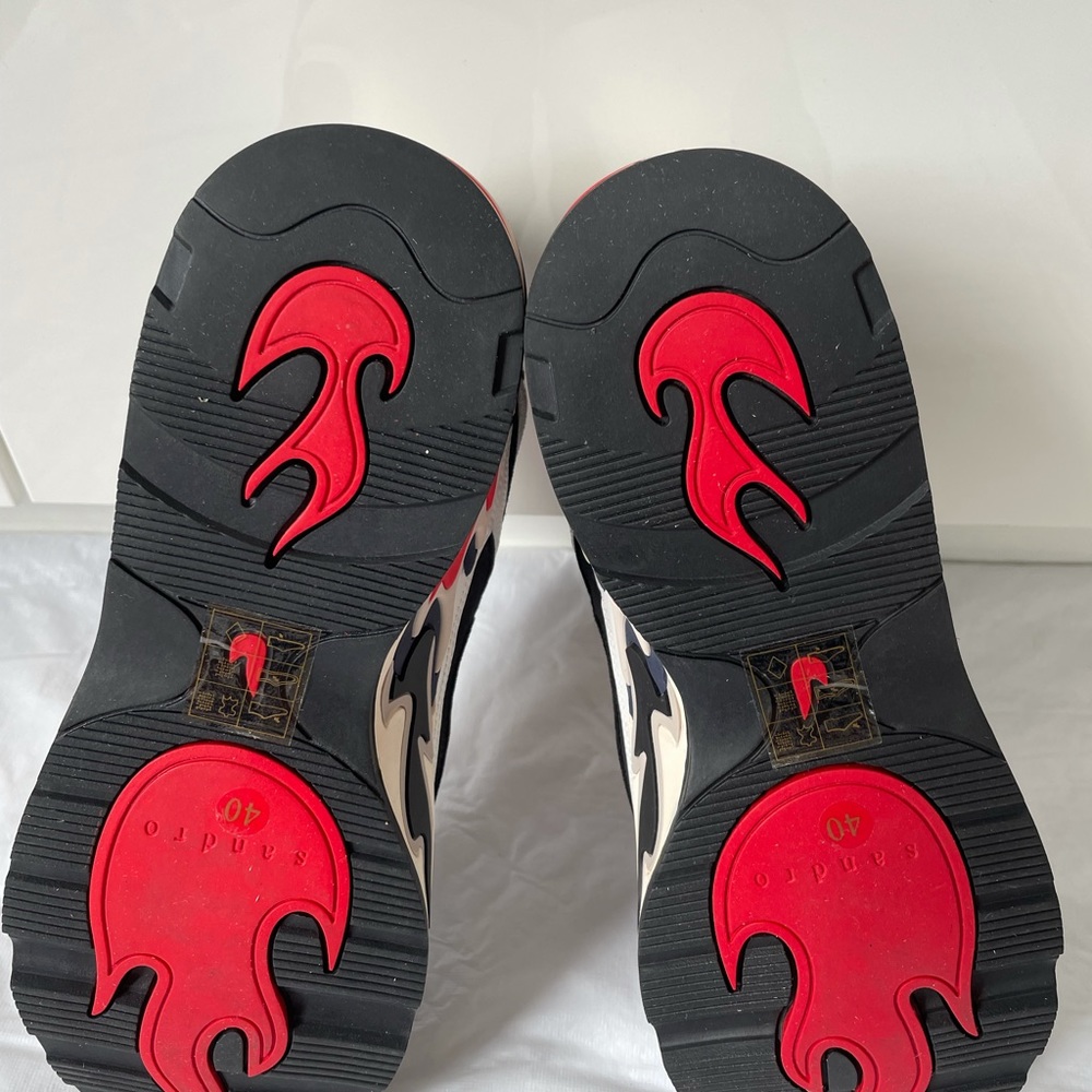 SANDRO FLAME SNEAKERS DARK NAVY SIZE EU 40/USA 9-9.5 NWT - Picture 7 of 16